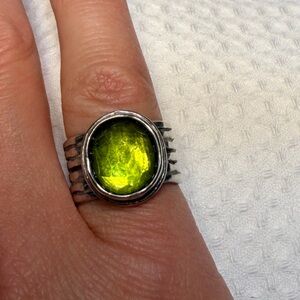 Peridot Ring Stirling size 5